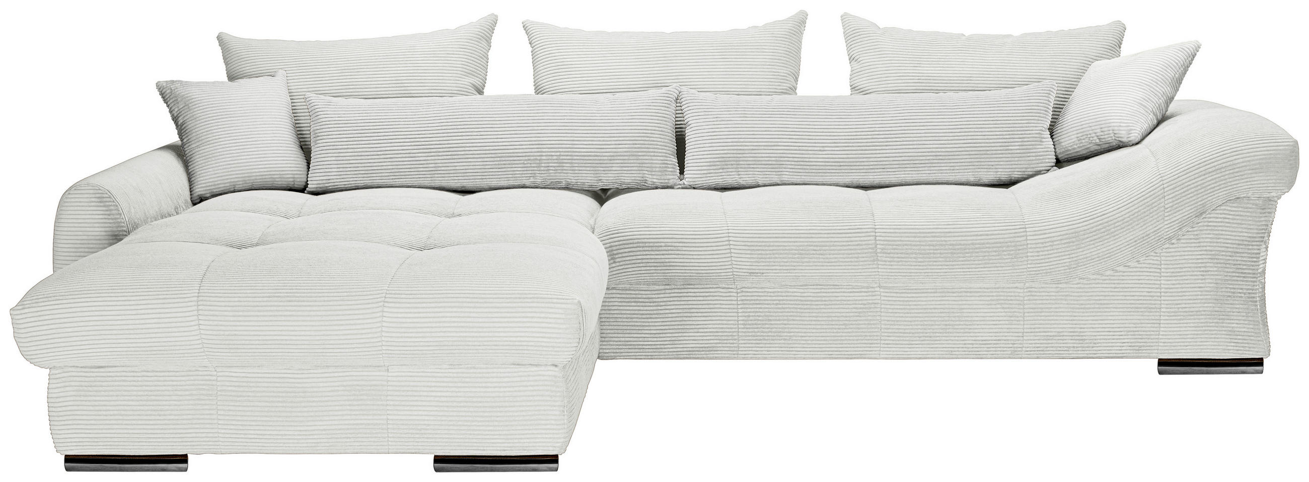 ECKSOFA Naturfarben Cord Zierkissen, Rückenkissen, Rücken echt  - Chromfarben/Naturfarben, KONVENTIONELL, Textil/Metall (225/335cm) - Carryhome