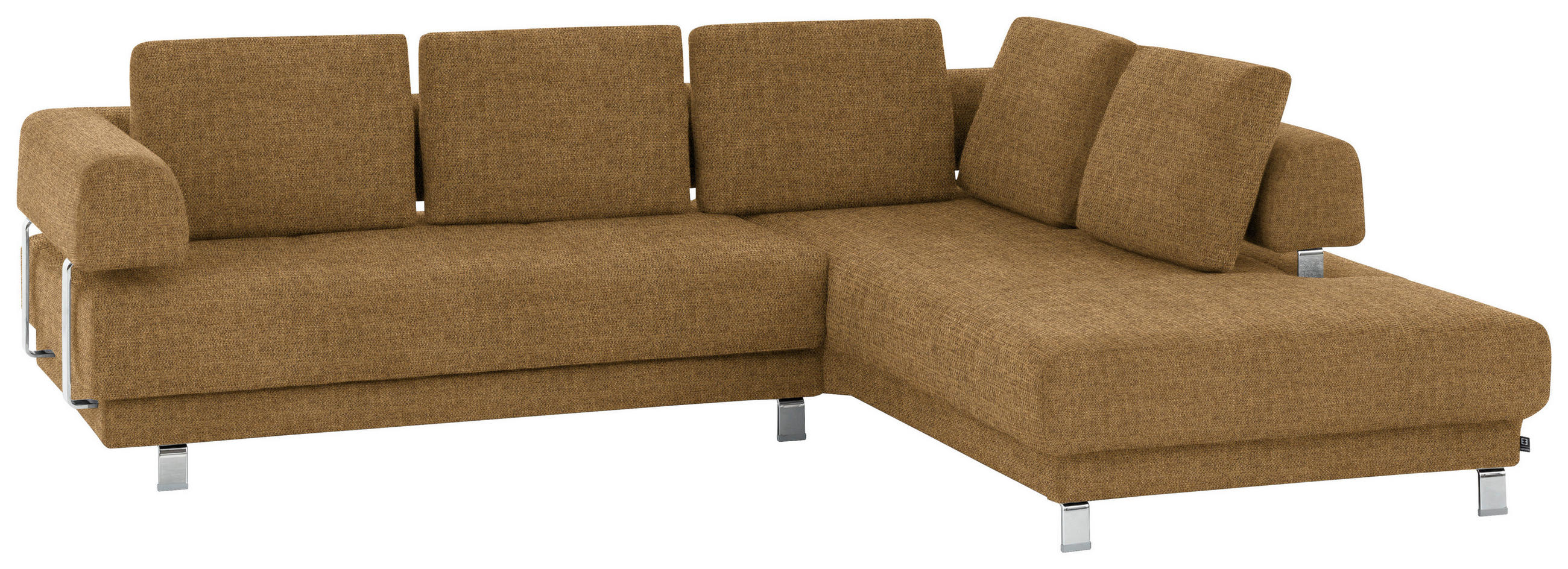 ECKSOFA in Chenille Honig  - Honig, Design, Textil/Metall (277/235cm)