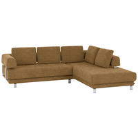 ECKSOFA in Chenille Honig  - Honig, Design, Textil/Metall (277/235cm)