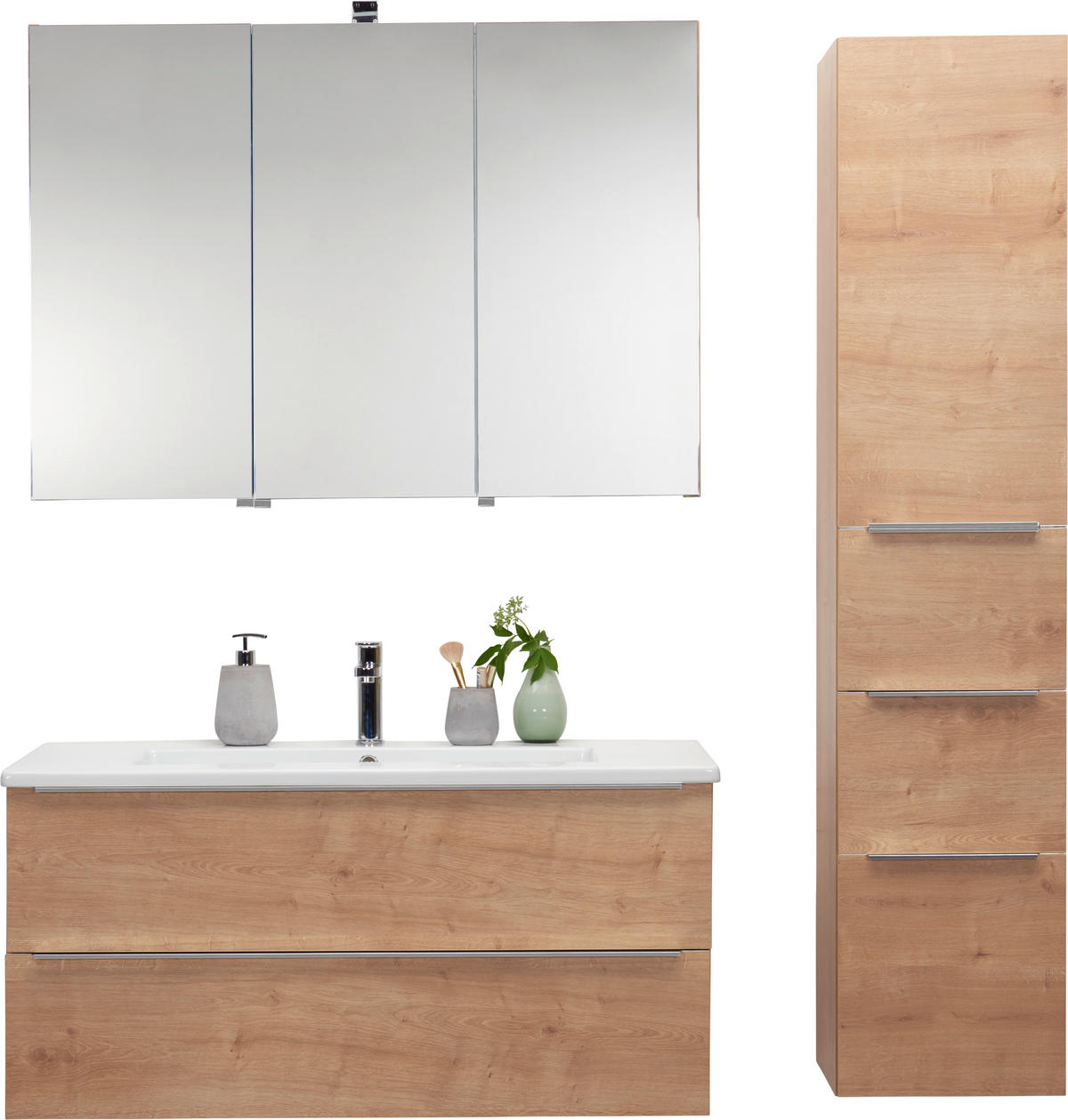 BADEZIMMER  in 105 cm  - Eichefarben/Weiß, KONVENTIONELL, Keramik/Holzwerkstoff (105cm) - Novel