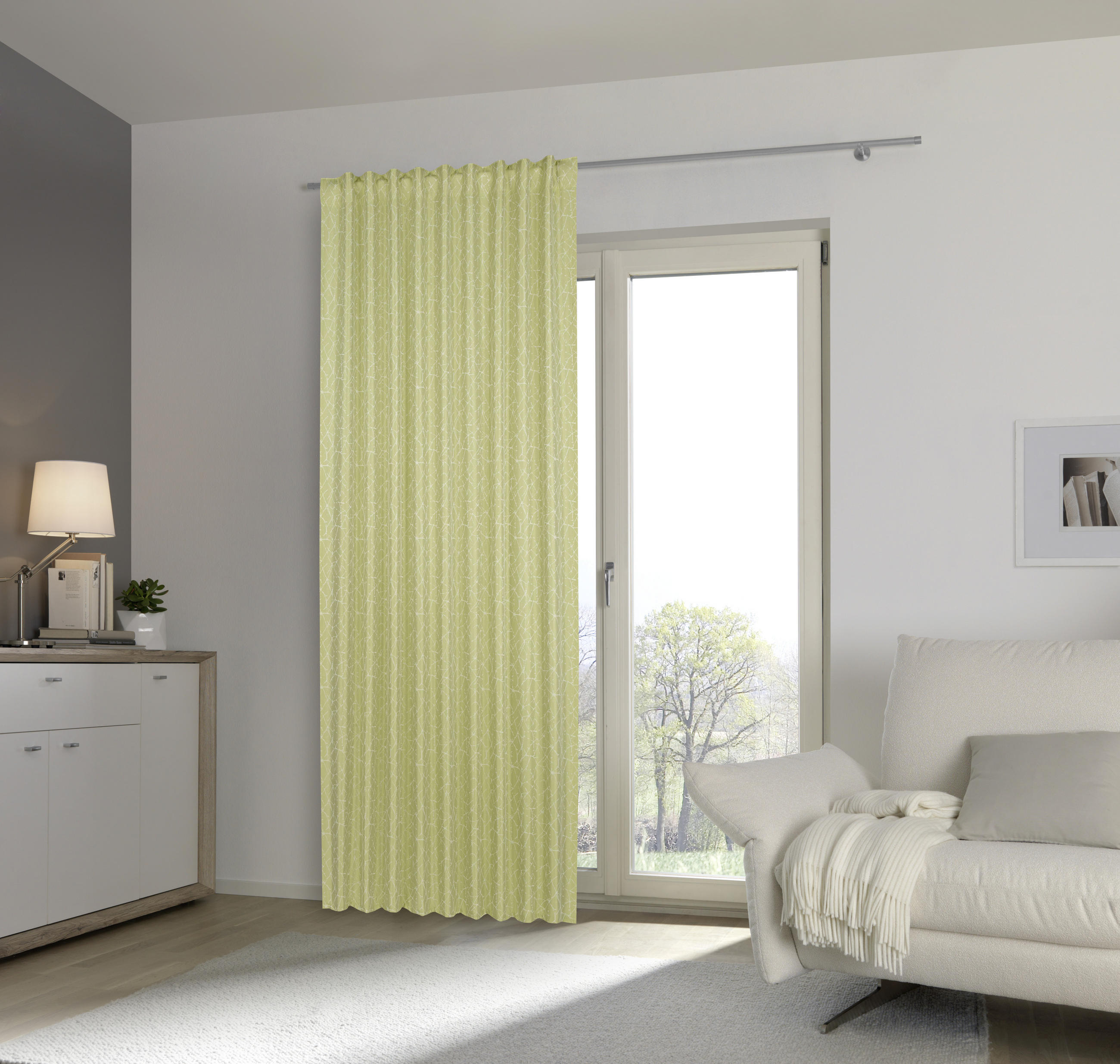KÉSZFÜGGÖNY részben fényzáró  - zöld, Konventionell, textil (140/245cm) - Esposa