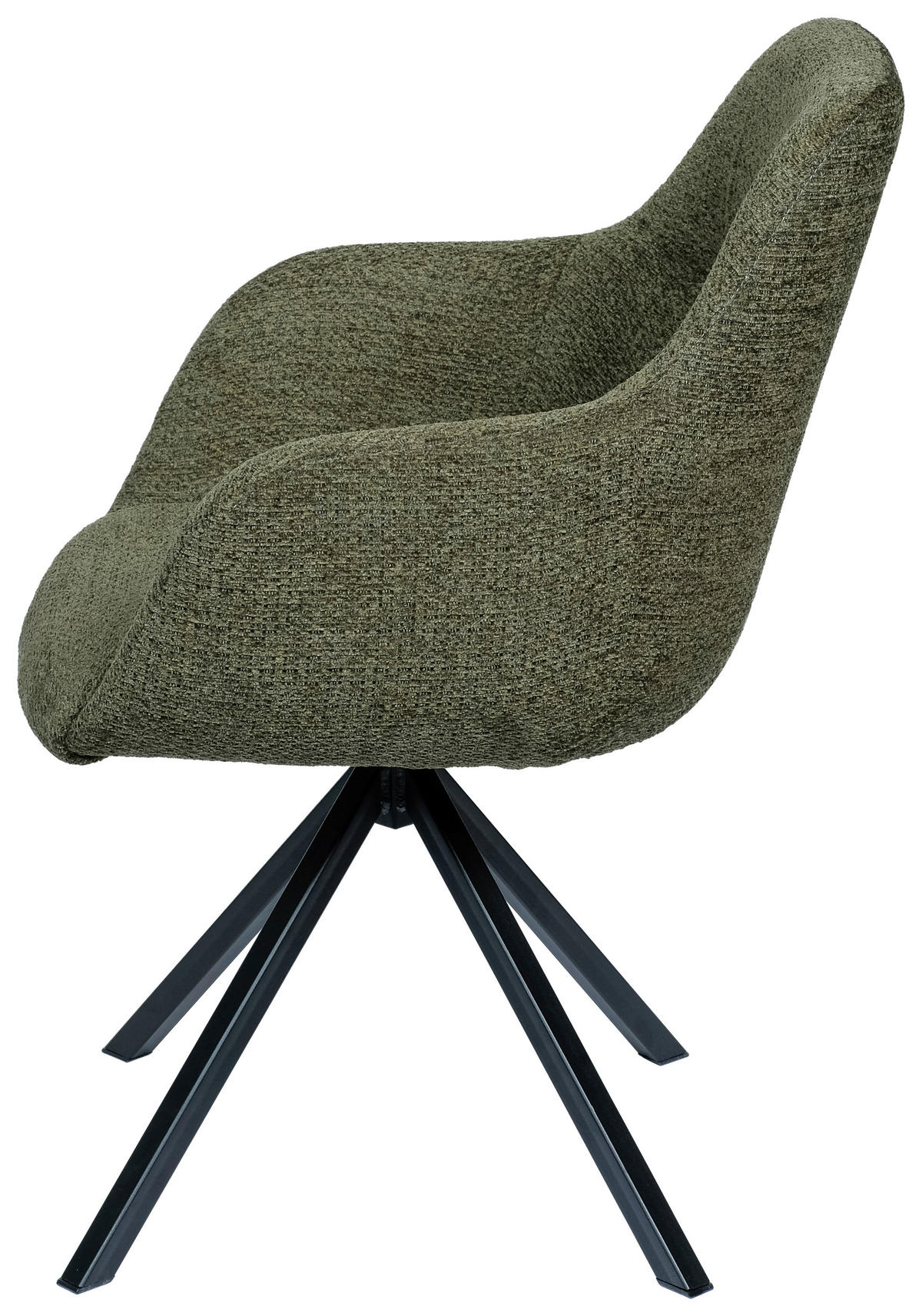 ARMLEHNSTUHL  in Stahl Chenille  - Schwarz/Grün, Design, Textil/Metall (57/85,5/65cm) - Voleo