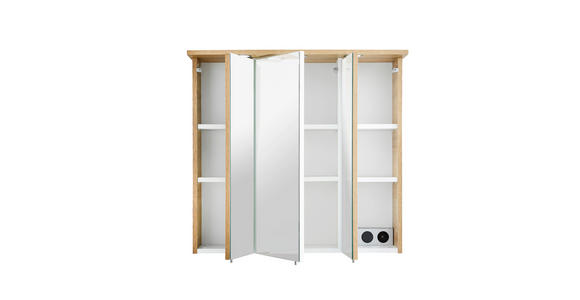 SPIEGELSCHRANK 75/72/20 cm  - Chromfarben/Eichefarben, KONVENTIONELL, Glas/Holzwerkstoff (75/72/20cm) - Xora