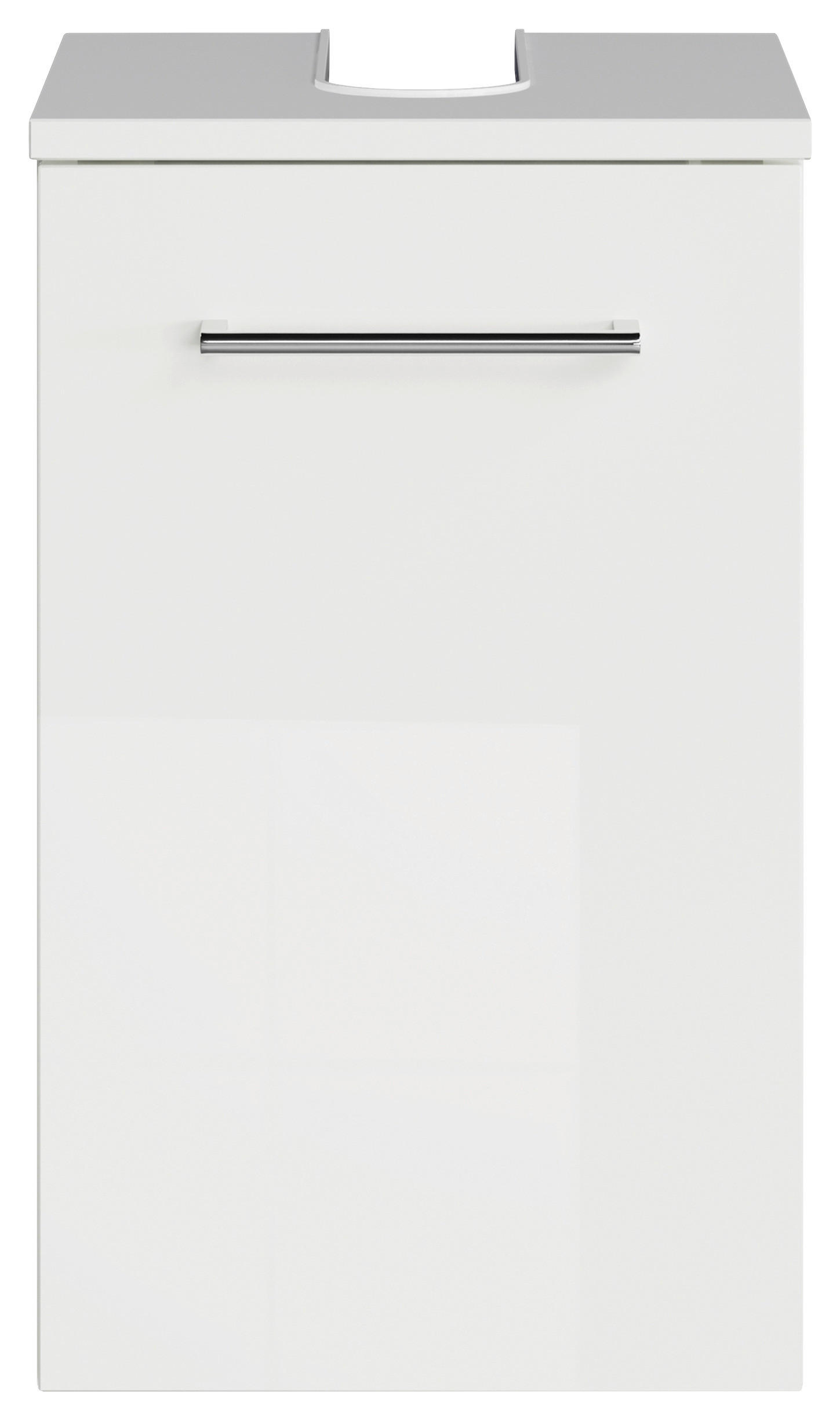 WASCHBECKENUNTERSCHRANK 30/49,8/33,3 cm  - Chromfarben/Weiß Hochglanz, KONVENTIONELL, Holzwerkstoff/Metall (30/49,8/33,3cm) - Sadena