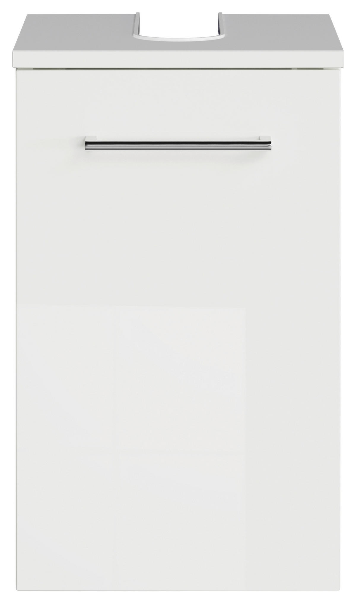 WASCHBECKENUNTERSCHRANK 30/49,8/33,3 cm  - Chromfarben/Weiß Hochglanz, KONVENTIONELL, Holzwerkstoff/Metall (30/49,8/33,3cm) - Sadena