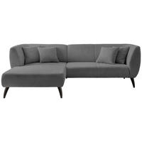 ECKSOFA in Bouclé Anthrazit  - Anthrazit/Schwarz, Modern, Holz/Textil (160/264cm) - MID.YOU
