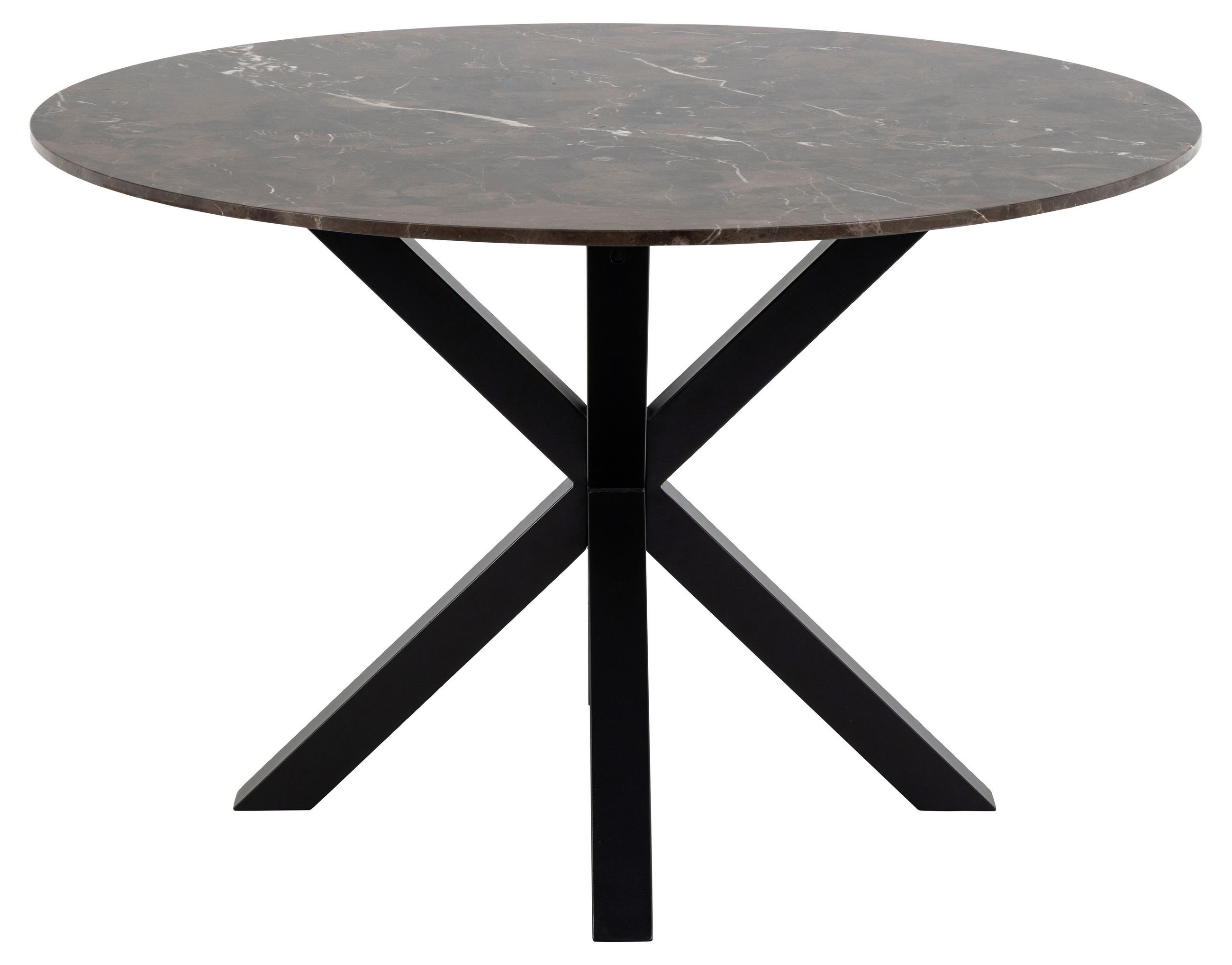 STOL ZA BLAGOVAONICU  smeđa  kamen      - smeđa/crna, Moderno, kamen/metal (120/120/75cm) - MID.YOU