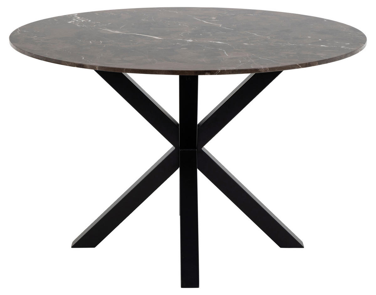 STOL ZA BLAGOVAONICU  smeđa  kamen      - smeđa/crna, Moderno, kamen/metal (120/120/75cm) - MID.YOU