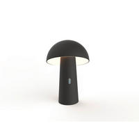 AKKU-TISCHLEUCHTE Shitake 16,5/25,5/16,5 cm   - Schwarz, Design, Kunststoff (16,5/25,5/16,5cm) - New Garden
