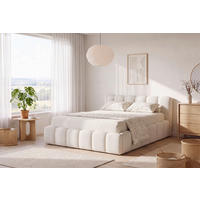 POLSTERBETT 140/200 cm  Creme  - Creme/Schwarz, Modern, Holz/Kunststoff (140/200cm) - Livetastic