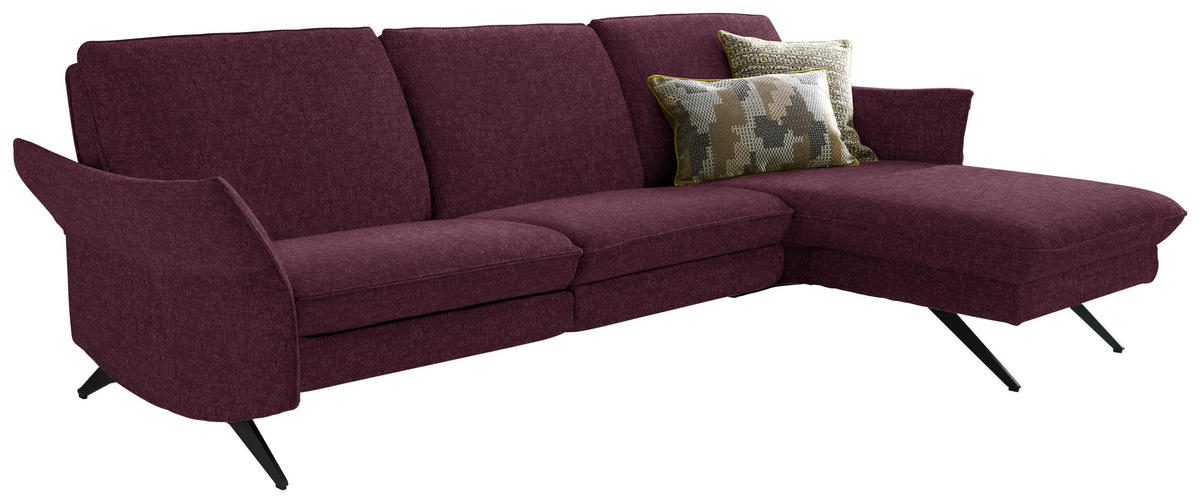 ECKSOFA in Chenille Dunkelrot  262/158 cm  - Anthrazit/Dunkelrot, Design, Textil/Metall (262/158cm) - Himolla Komfortklass