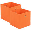 FALTBOX 2er Set - Silberfarben/Orange, Design, Karton/Textil (32/32/32cm) - Carryhome