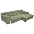 ECKSOFA in Webstoff Olivgrün  279/182 cm  - Schwarz/Olivgrün, KONVENTIONELL, Textil/Metall (279/182cm) - Hom`in