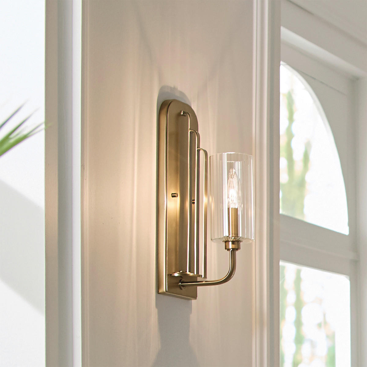 WANDLEUCHTE - Messingfarben, Konventionell, Glas/Metall (11.5/16/33,5cm) - Elstead Lighting
