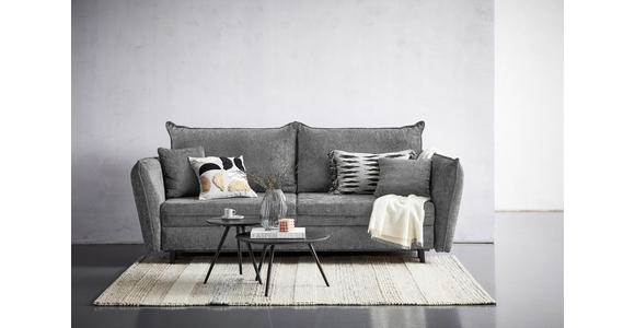 SCHLAFSOFA in Chenille Hellgrau  - Hellgrau/Schwarz, KONVENTIONELL, Holz/Textil (238/99/108cm) - Carryhome