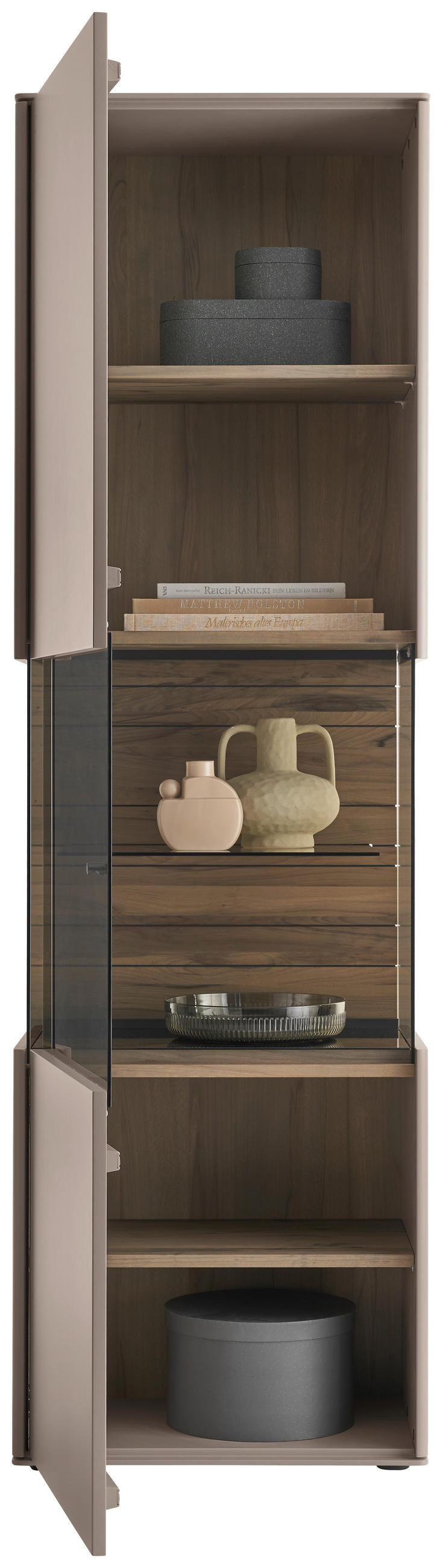 VITRINE Buchefarben, Sandfarben  62/206/43 cm  - Sandfarben/Buchefarben, Design, Glas/Holz (62/206/43cm) - Johann Jakob