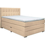 BOXSPRINGBETT  in Beige  - Beige/Alufarben, KONVENTIONELL, Kunststoff/Textil (140/200cm) - Carryhome