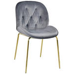 STUHL  in Eisen Samt Metall, Textil  - Goldfarben/Grau, Design, Textil/Metall (48/85/62cm) - Novel