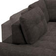 ECKSOFA in Flachgewebe, Leinenoptik Braun  - Schwarz/Braun, Design, Textil/Metall (208/247cm) - Xora