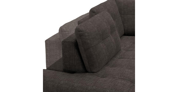 ECKSOFA in Flachgewebe, Leinenoptik Braun  - Schwarz/Braun, Design, Textil/Metall (208/247cm) - Xora