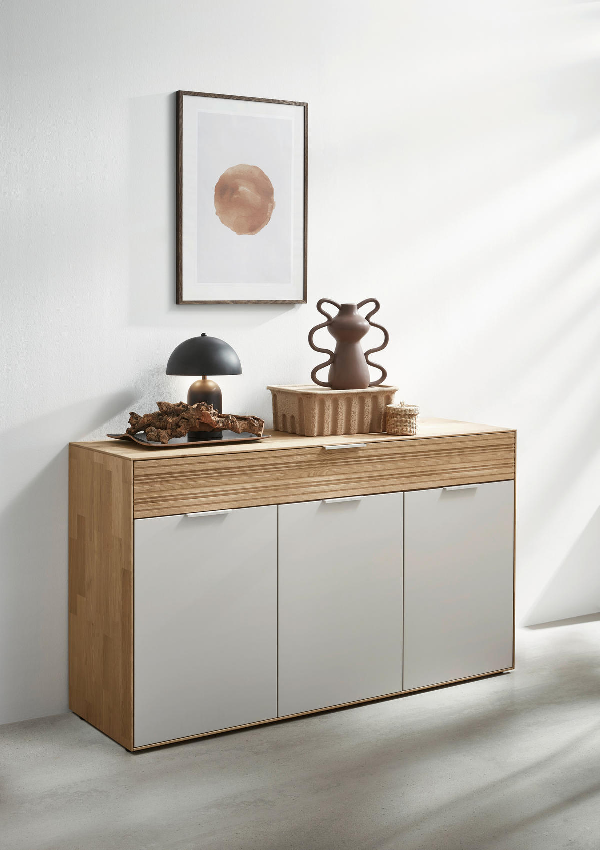 SIDEBOARD  152/88/45 cm 1 Schublade(n)  - Wildeiche/Perlmutt, Design, Holz/Holzwerkstoff (152/88/45cm) - Valnatura