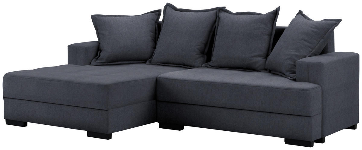 ECKSOFA in Webstoff Anthrazit  148/238 cm  - Anthrazit/Schwarz, KONVENTIONELL, Holz/Textil (148/238cm) - Carryhome