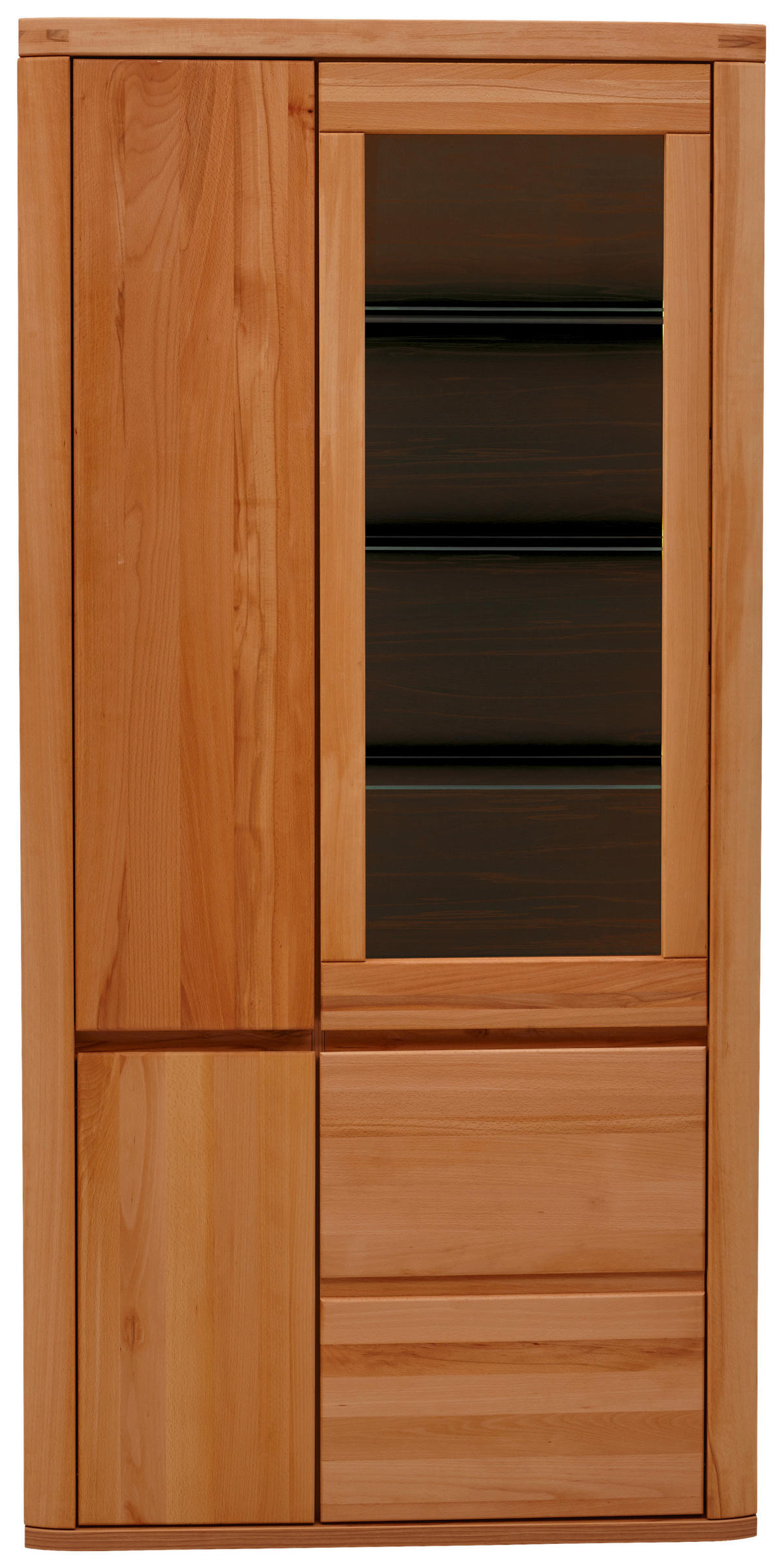 VITRINE Kernbuche  98/204/38 cm  - Kernbuche/Grau, Konventionell, Glas/Holz (98/204/38cm) - Voleo