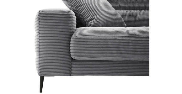 ECKSOFA Dunkelgrau Cord  - Dunkelgrau/Schwarz, Design, Textil/Metall (296/207cm) - Dieter Knoll