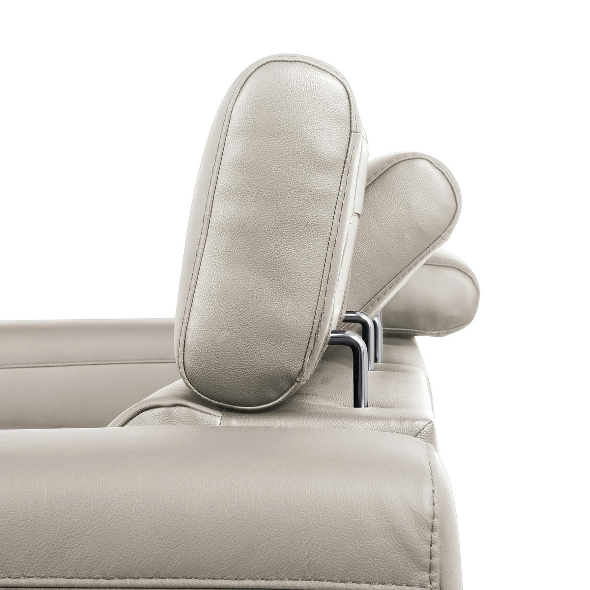 ECKSOFA  in Lederlook Echtleder Platinfarben  - Platinfarben/Schwarz, Design, Leder/Textil (247/173cm) - Livetastic