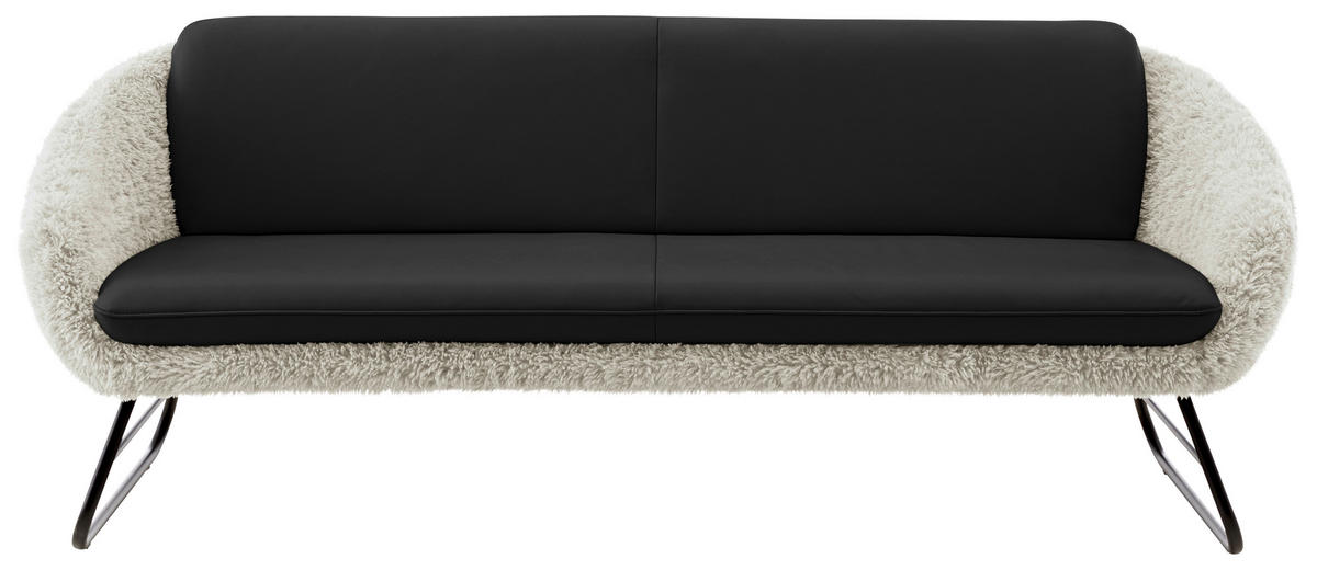 SITZBANK Textil, Leder Anthrazit, Beige  - Anthrazit/Beige, Design, Leder/Textil (219/87/78cm) - Koinor