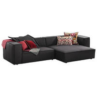 ECKSOFA in Echtleder Graphitfarben  - Schwarz/Graphitfarben, Modern, Leder/Kunststoff (300/164cm) - W.Schillig