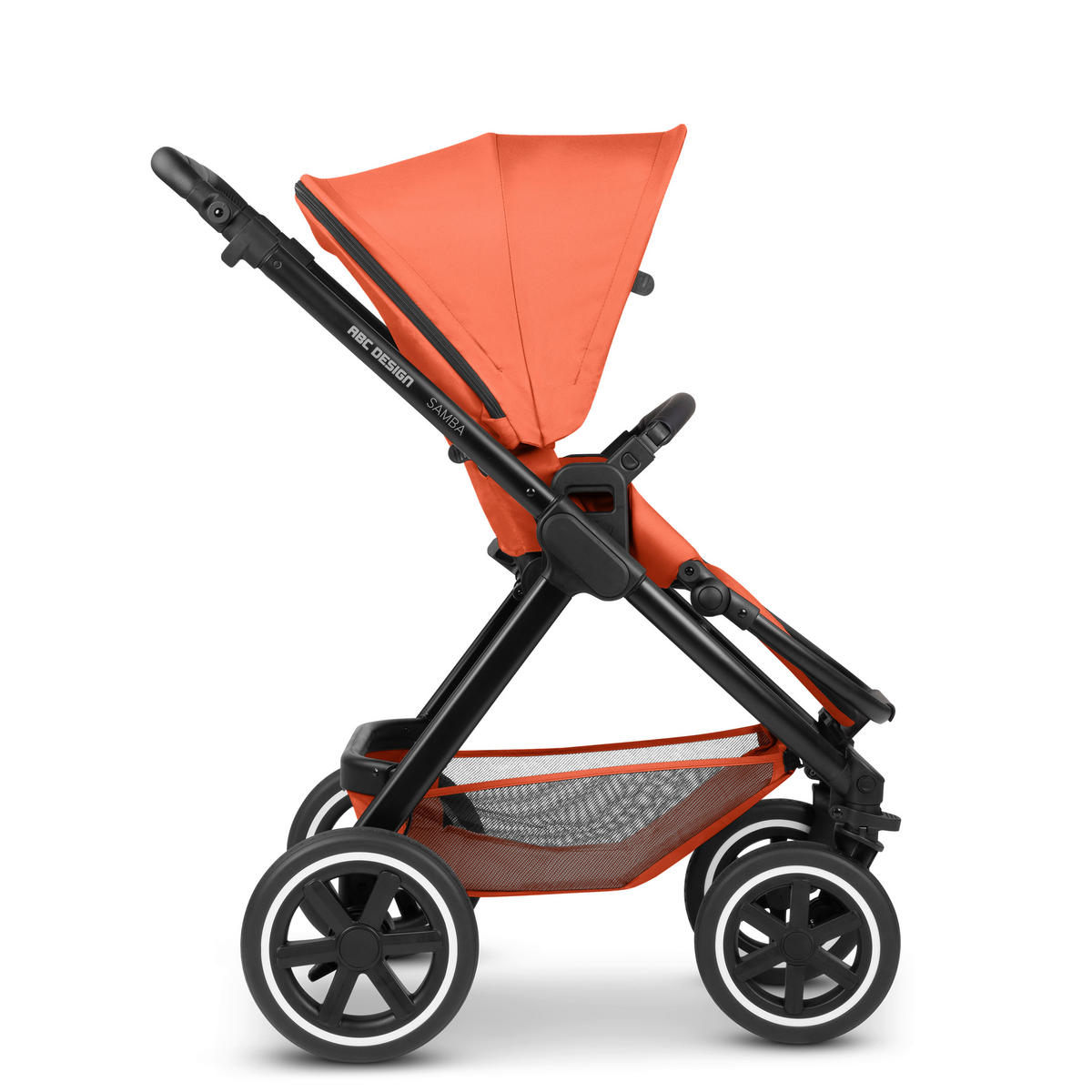 KINDERWAGEN  Samba  Carrot  - Schwarz/Orange, Basics, Textil/Metall (91/61/113cm) - ABC Design