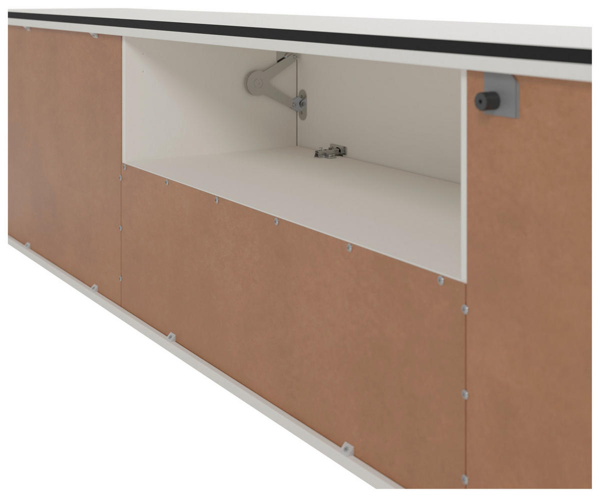 LOWBOARD  in 225/55/40 cm  - Schwarz/Weiß, MODERN, Holzwerkstoff/Kunststoff (225/55/40cm)