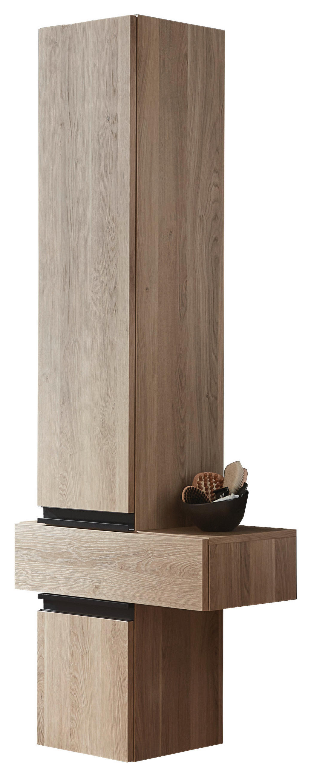HOCHSCHRANK 60/168/30 cm  - Eichefarben/Schwarz, Design, Holzwerkstoff (60/168/30cm) - Novel