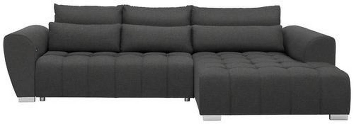 HÖRNSOFFA i vävt tyg mörkgrå  - mörkgrå/silver, Modern, textil/plast (304/218cm) - Livetastic
