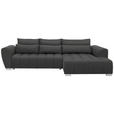 ECKSOFA in Webstoff Dunkelgrau  - Dunkelgrau/Silberfarben, MODERN, Kunststoff/Textil (304/218cm) - Carryhome