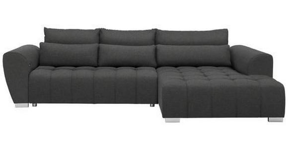 ECKSOFA in Webstoff Dunkelgrau  - Dunkelgrau/Silberfarben, MODERN, Kunststoff/Textil (304/218cm) - Carryhome