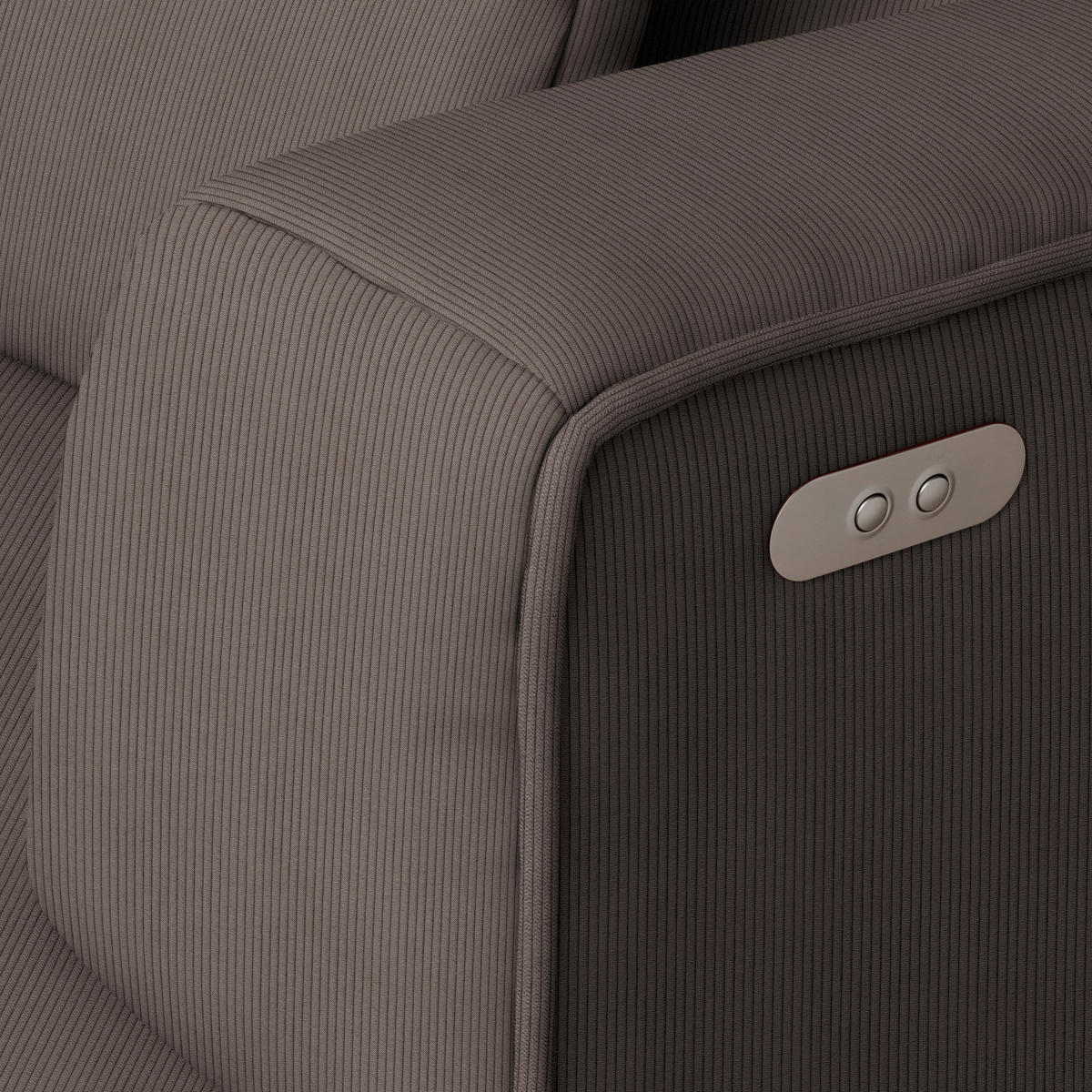 ECKSOFA Dunkelbraun Feincord Zierkissen, Rückenkissen, Sitzvorzug  - Dunkelbraun/Schwarz, Design, Kunststoff/Textil (288/188cm) - Welnova
