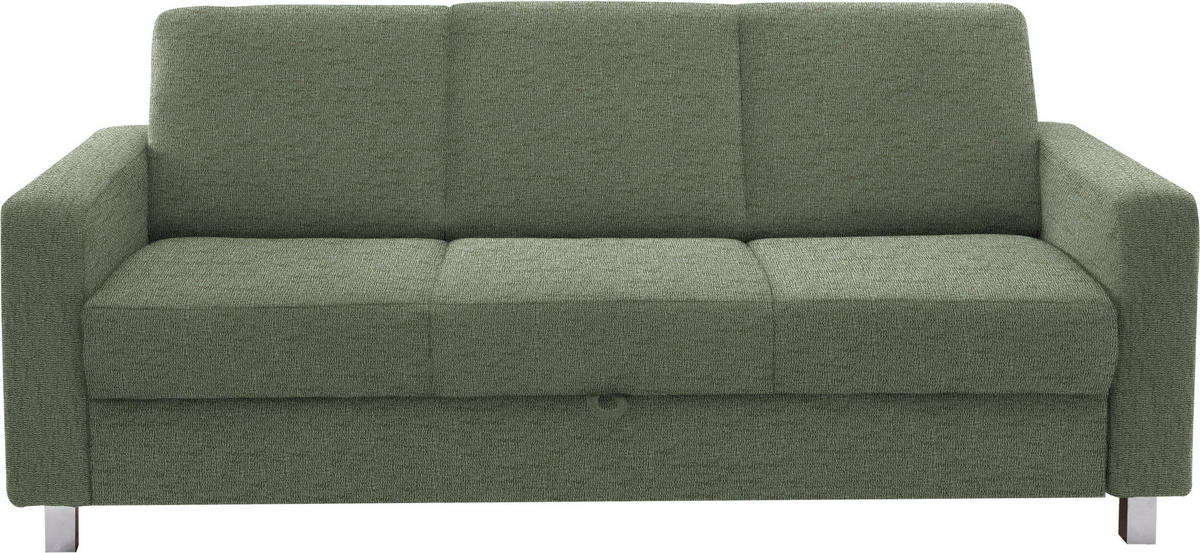 3-SITZER-SOFA in Flachgewebe Hellgrün  - Chromfarben/Hellgrün, Design, Textil/Metall (195/83/85cm) - Xora