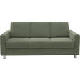 3-SITZER-SOFA in Flachgewebe Hellgrün  - Chromfarben/Hellgrün, Design, Textil/Metall (195/83/85cm) - Xora