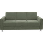 3-SITZER-SOFA in Flachgewebe Hellgrün  - Chromfarben/Hellgrün, Design, Textil/Metall (195/83/85cm) - Xora