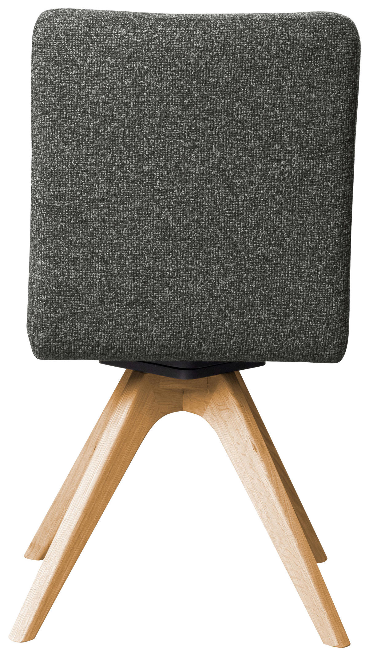 STUHL Webstoff Dunkelgrau Eiche vollmassiv  - Dunkelgrau/Eichefarben, KONVENTIONELL, Holz/Textil (47/89/60cm) - Linea Natura