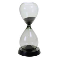 PEŠČANI SAT         - crna, Osnovno, kamen/staklo (9/20,5cm) - Ambia Home