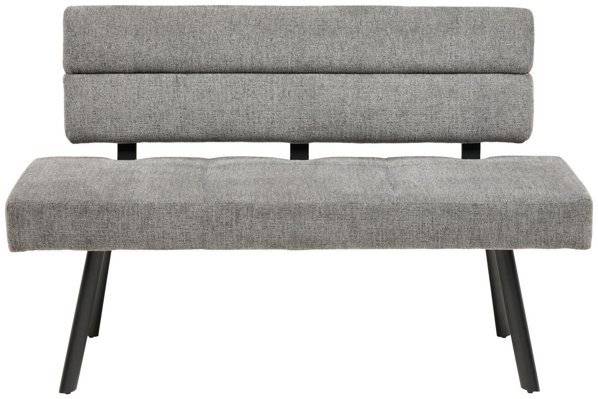 SITZBANK 140/88/62 cm Webstoff Anthrazit  - Anthrazit/Schwarz, KONVENTIONELL, Textil/Metall (140/88/62cm) - MID.YOU