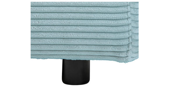 ECKSOFA in Cord Hellblau  - Schwarz/Hellblau, Design, Kunststoff/Textil (224/265cm) - Hom`in