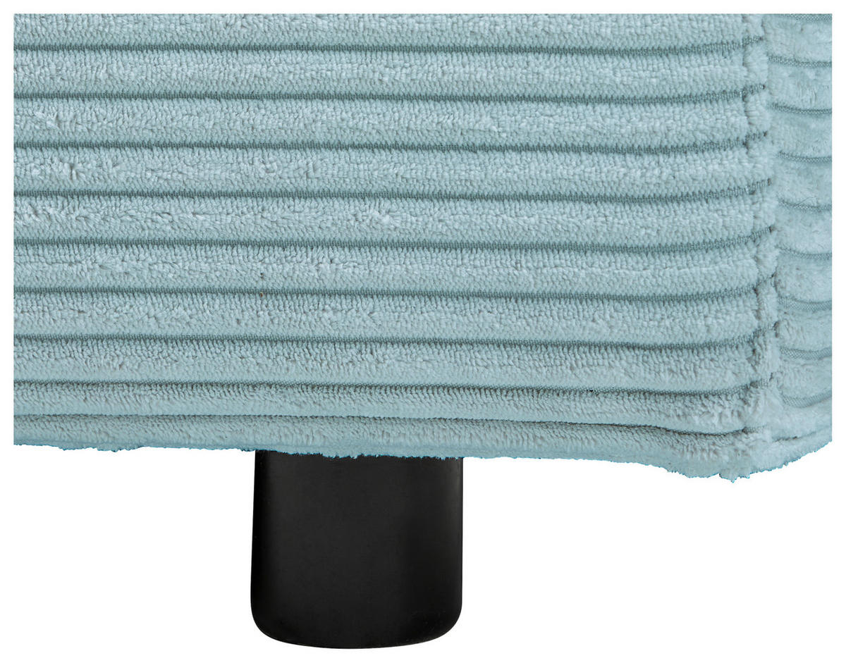 ECKSOFA in Cord Hellblau  - Schwarz/Hellblau, Design, Kunststoff/Textil (224/265cm) - Hom`in