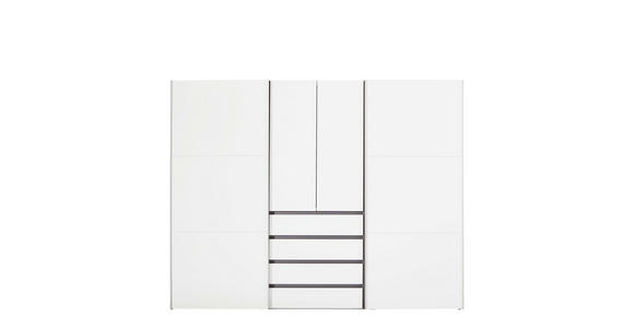 KLEIDERSCHRANK in Graphitfarben, Weiß - Alufarben/Graphitfarben, Design, Holzwerkstoff/Metall (300/236/68cm) - Hom`in