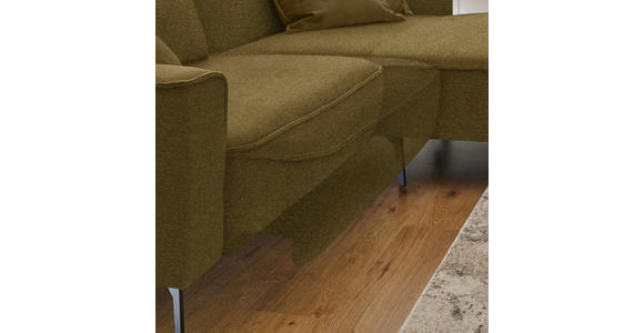 ECKSOFA  in Flachgewebe Khaki  285/190 cm  - Khaki/Schwarz, Design, Textil/Metall (285/190cm) - Johann Jakob