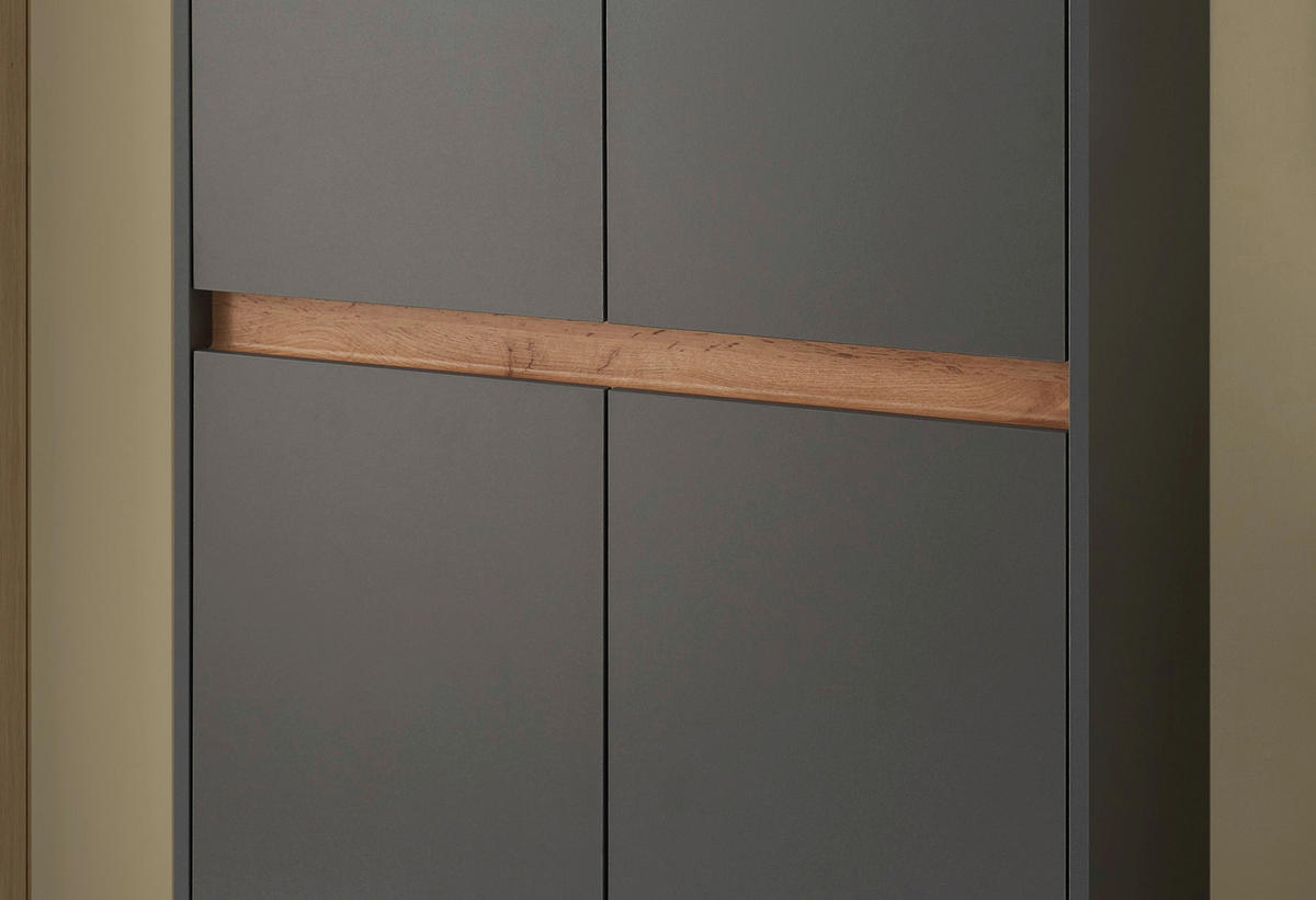 SCHUHSCHRANK Anthrazit, Eiche Wotan  - Anthrazit/Eiche Wotan, Design, Holzwerkstoff/Kunststoff (85/195/35cm) - Modante