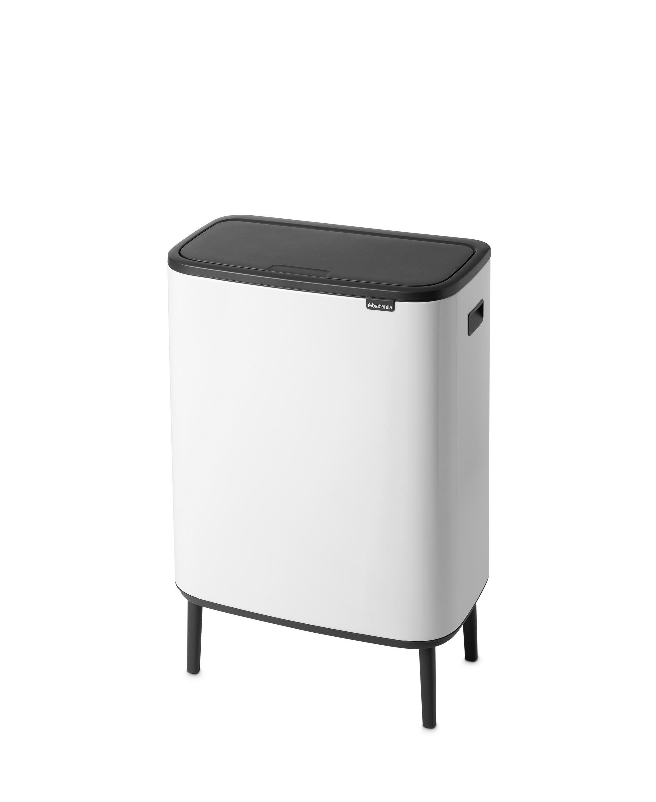 SZEMETESVÖDÖR  - fekete/fehér, Basics, műanyag/fém (2×30Ll) - Brabantia